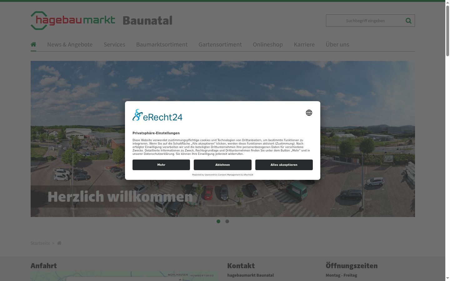 Screenshot of the consent banner shown before any interaction