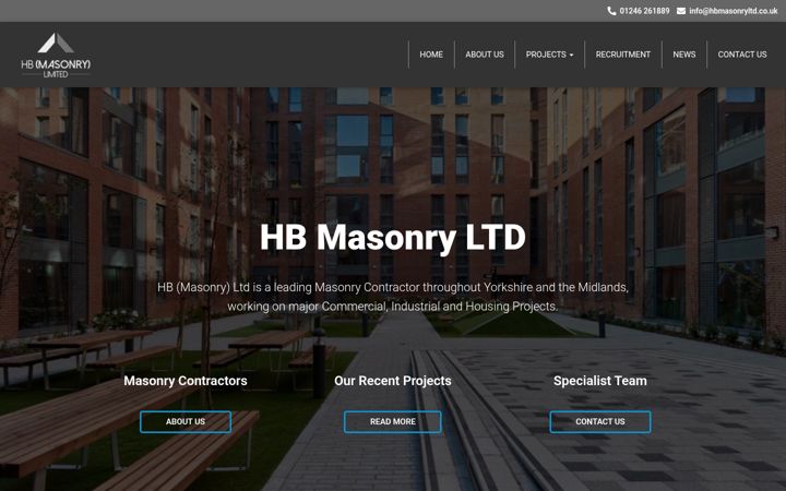 Screenshot of hbmasonryltd.co.uk