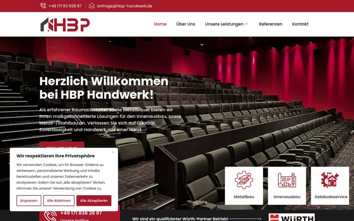 Screenshot of hbp-handwerk.de