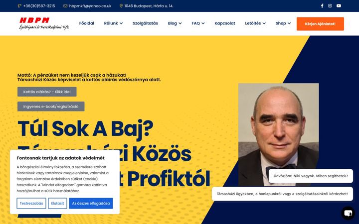 Screenshot of hbpmkft.hu