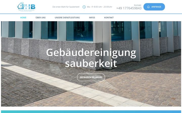 Skærmbillede af hbreinigungsservice.de