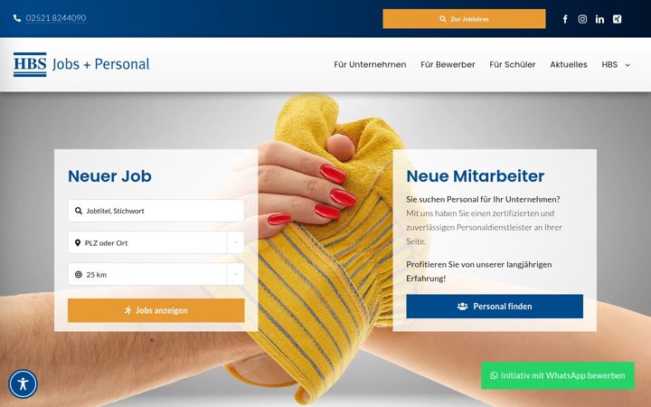 Snímek obrazovky hbs-industriedienste.de
