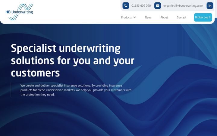 Screenshot of hbunderwriting.co.uk