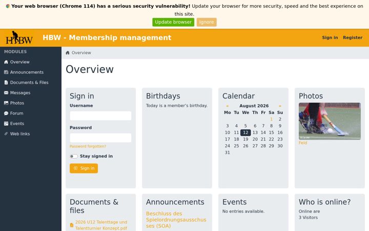Screenshot of hbw-sra.org