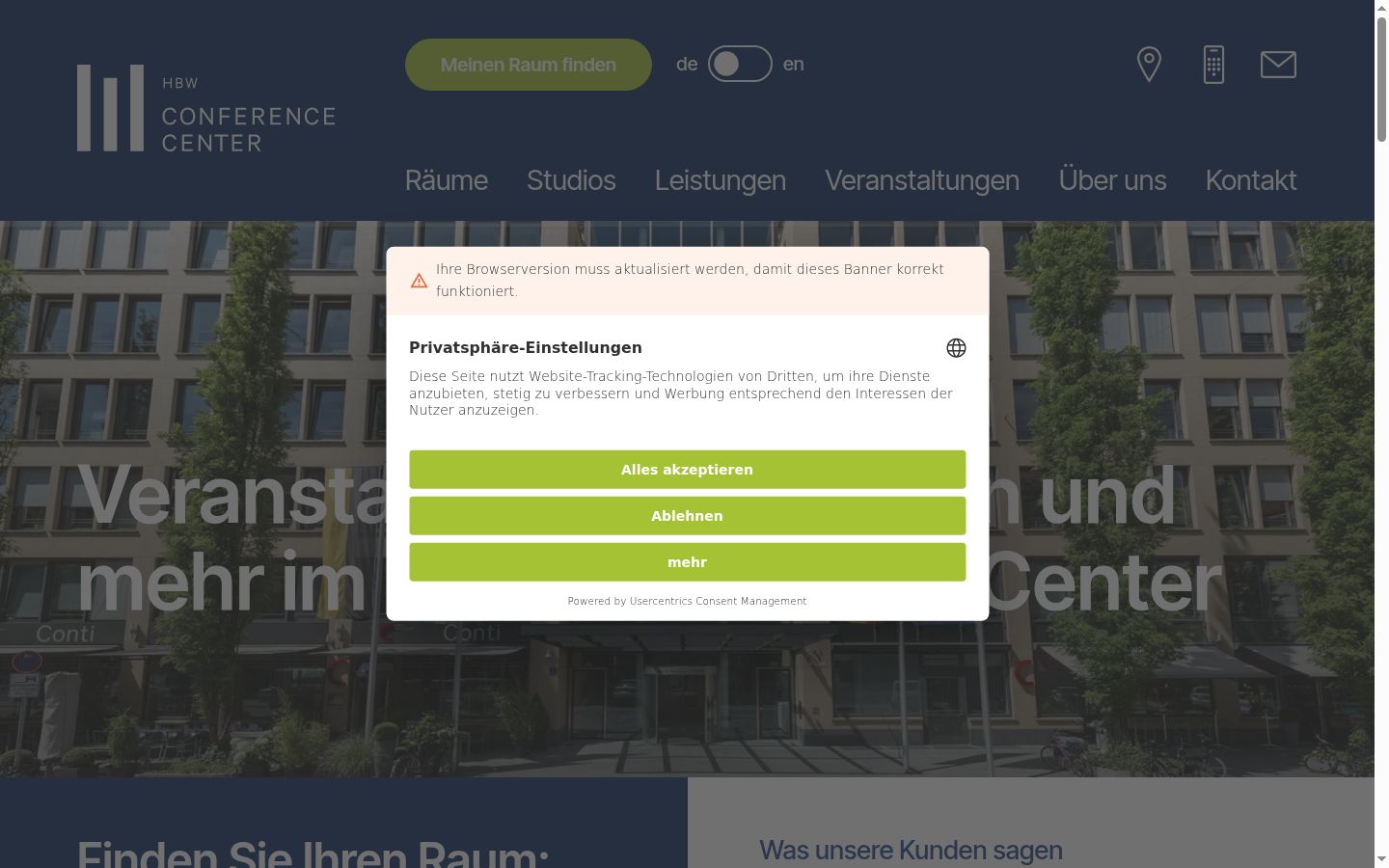 Screenshot tal-banner tal-kunsens muri qabel kwalunkwe interazzjoni