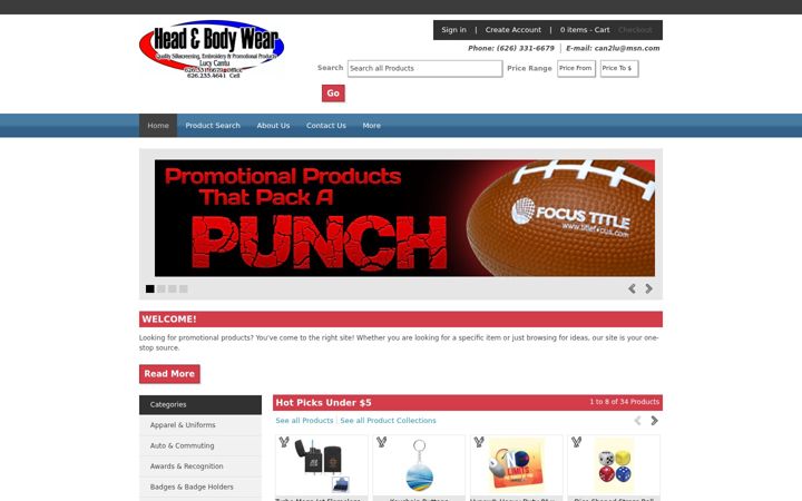 Screenshot of hbwpromos.com