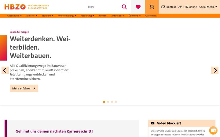 Posnetek zaslona hbz-bildung.de