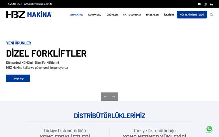 Screenshot of hbzmakina.com.tr