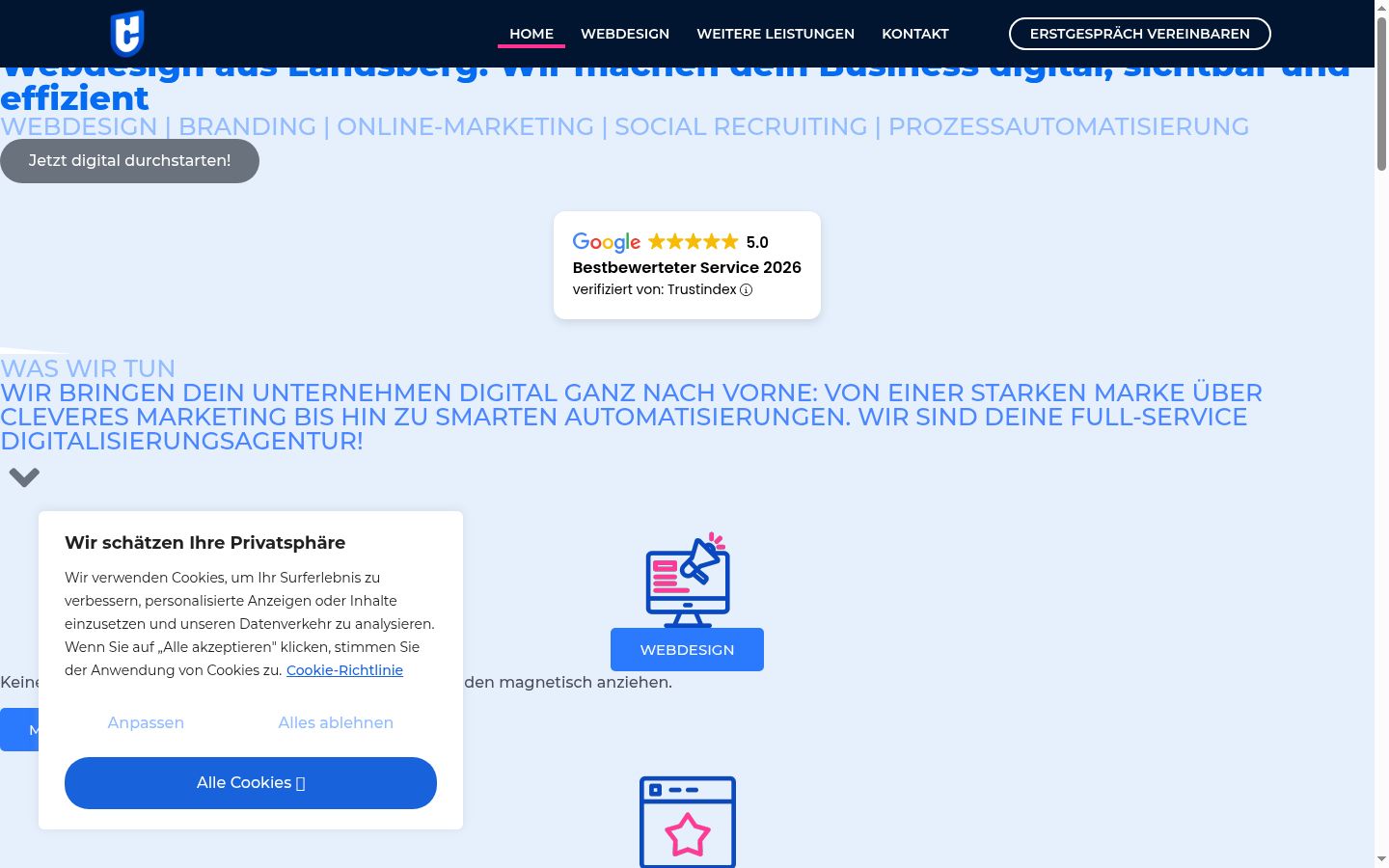 Skærmbillede af samtykkebanneret, som det blev vist før nogen interaktion