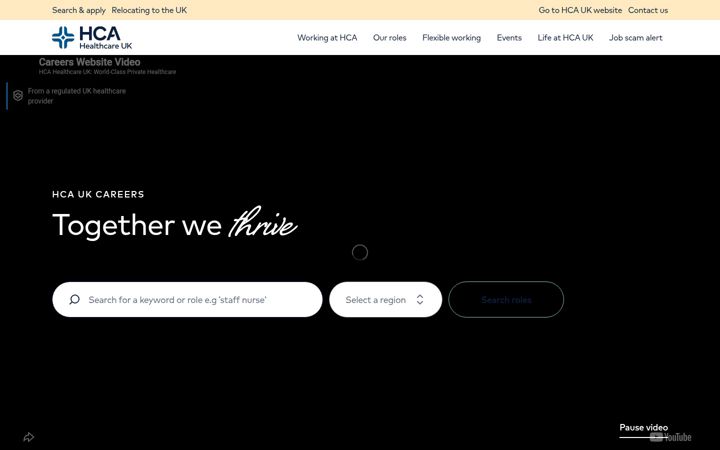 Screenshot of hcacareers.co.uk