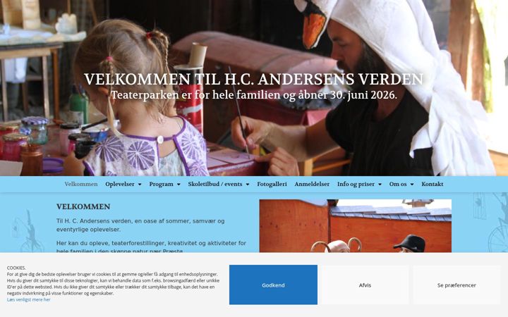 Screenshot of hcandersensverden.dk