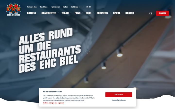 Screenshot of hcbiennegastro.ch