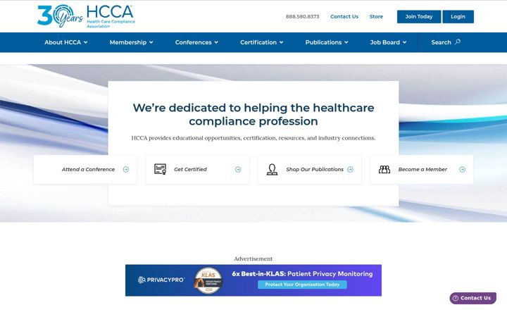 Screenshot of hcca-info.org