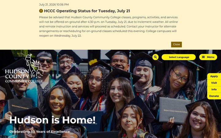 Screenshot of hccc.edu
