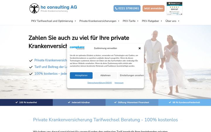 Screenshot of hcconsultingag.de