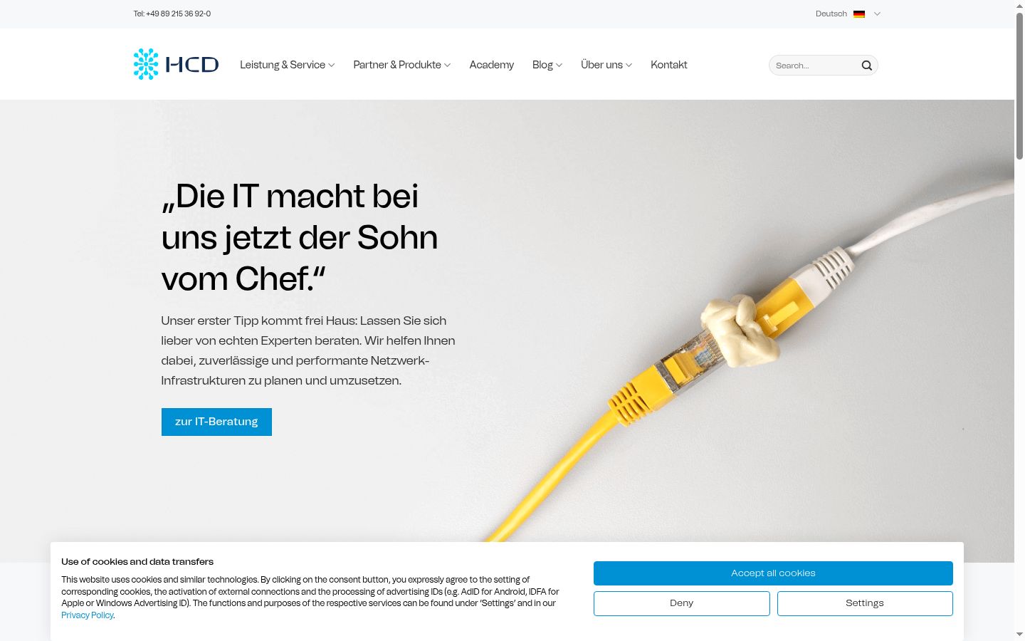 Screenshot del banner di consenso mostrato prima di qualsiasi interazione