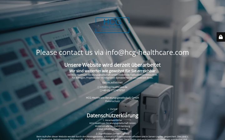 Skærmbillede af hcg-healthcare.de