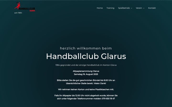Screenshot of hcglarus.ch