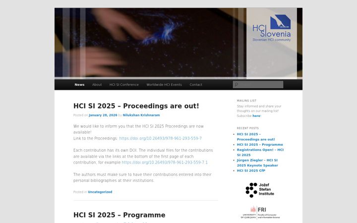 Screenshot of hci.si