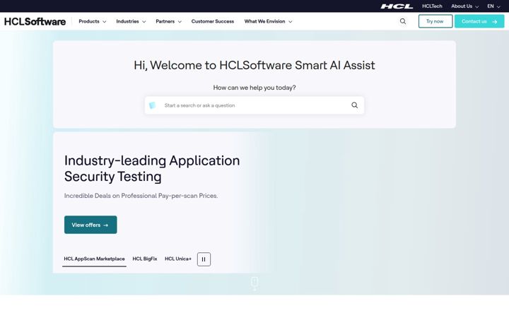 Screenshot von hcl-software.com