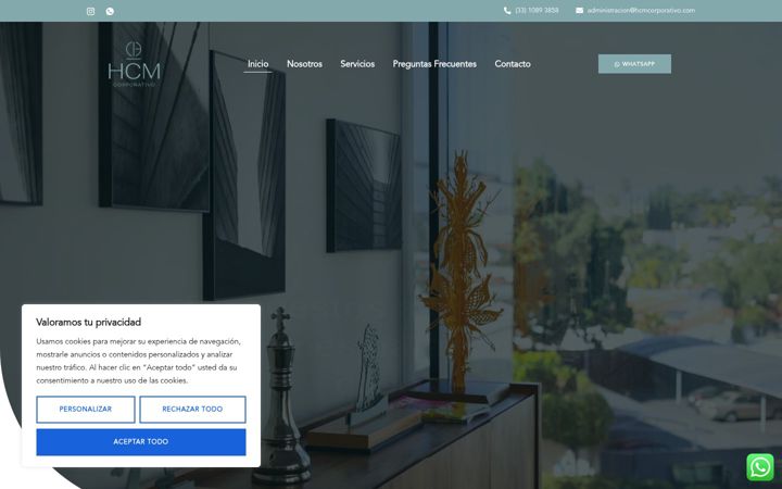 Screenshot of hcmcorporativo.com