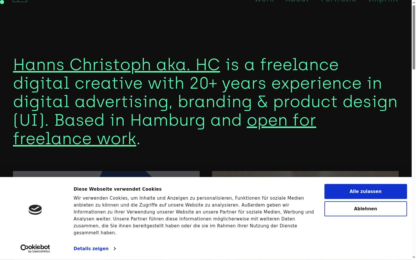 Screenshot van de toestemmingsbanner zoals getoond vóór enige interactie