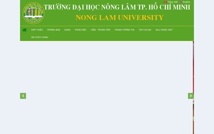 Screenshot of hcmuaf.edu.vn
