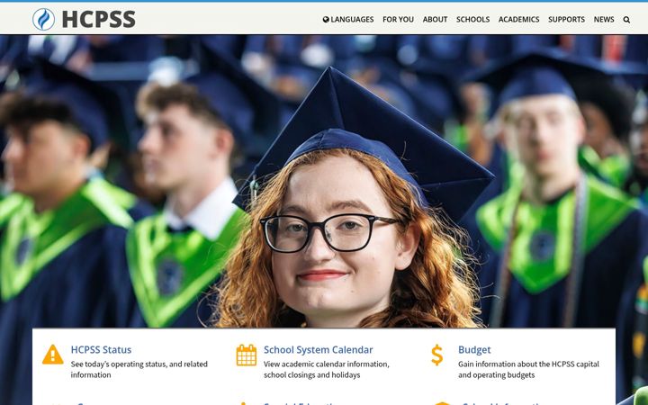 Screenshot of hcpss.org