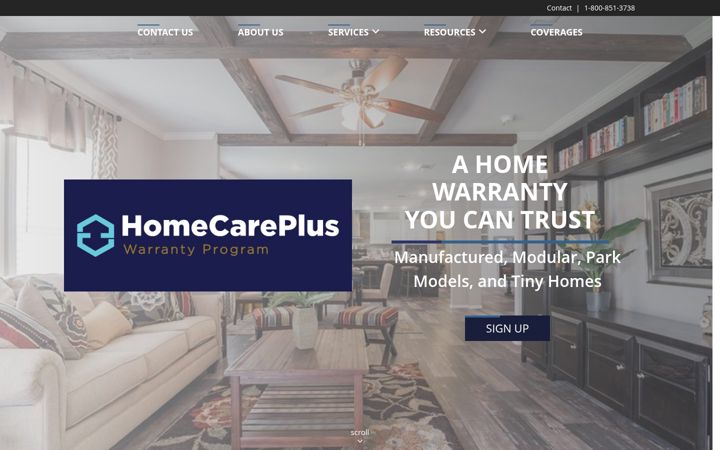 Screenshot of hcpwarranty.com