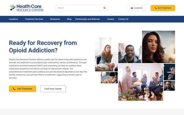 Screenshot of hcrcenters.com