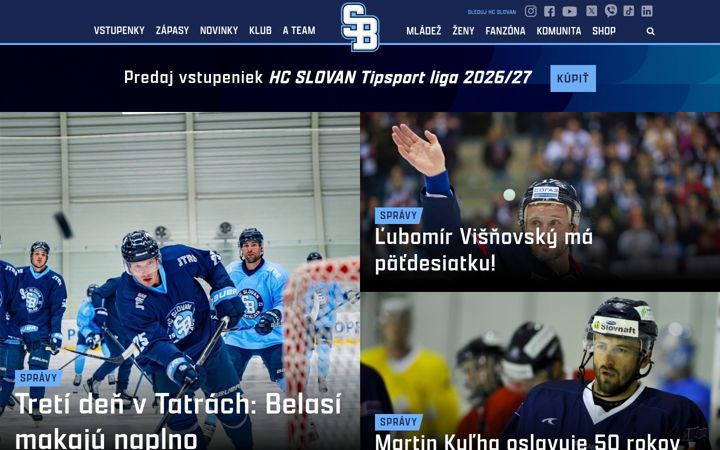 Screenshot of hcslovan.sk