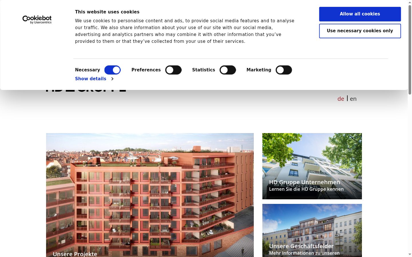 Screenshot of the consent banner shown before any interaction