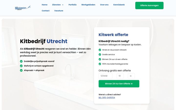Screenshot of hd-kitwerken.nl