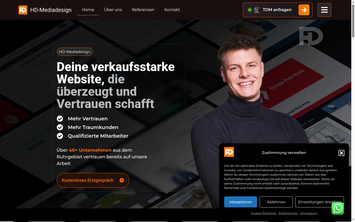 Screenshot of the consent banner shown before any interaction