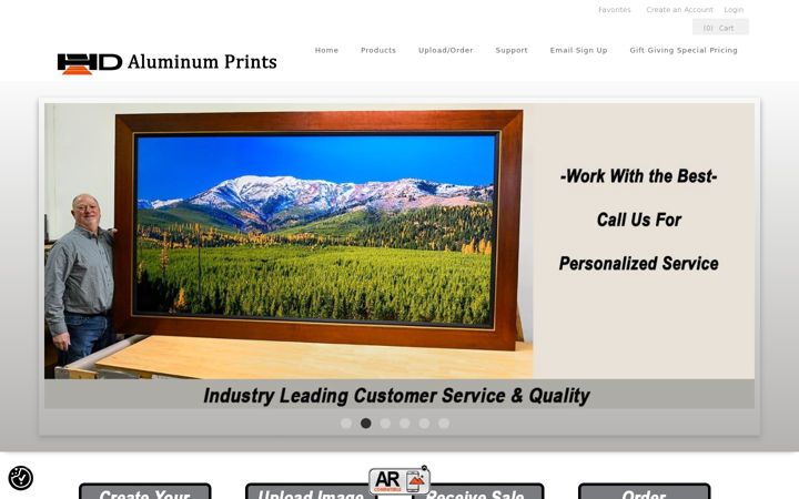 Screenshot of hdaluminumprints.com