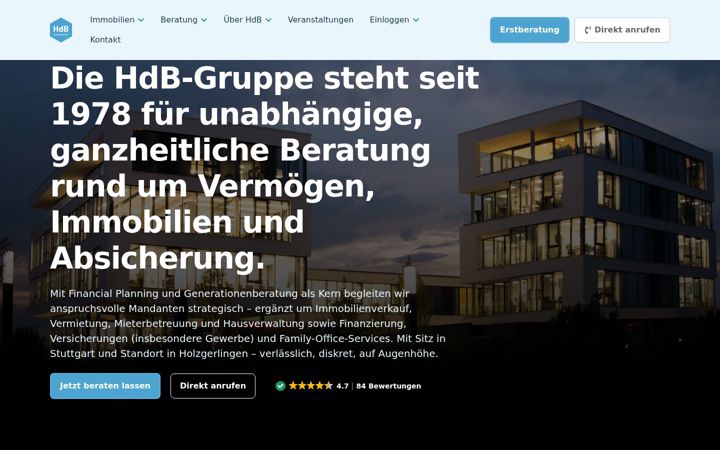 Screenshot of hdb-immobilienmakler.de