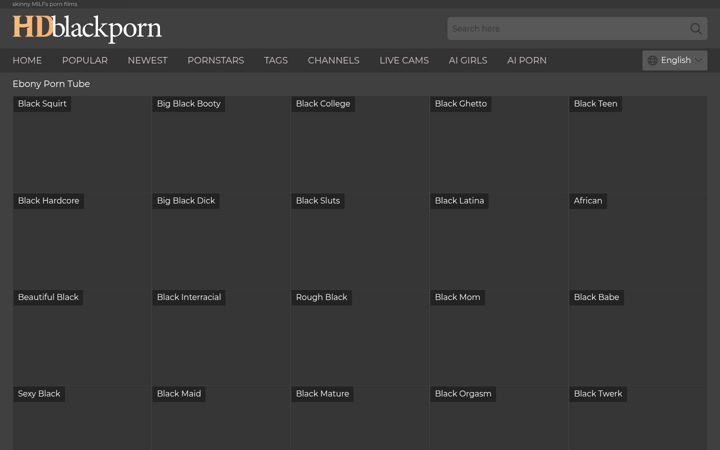 Screenshot of hdblackporn.com