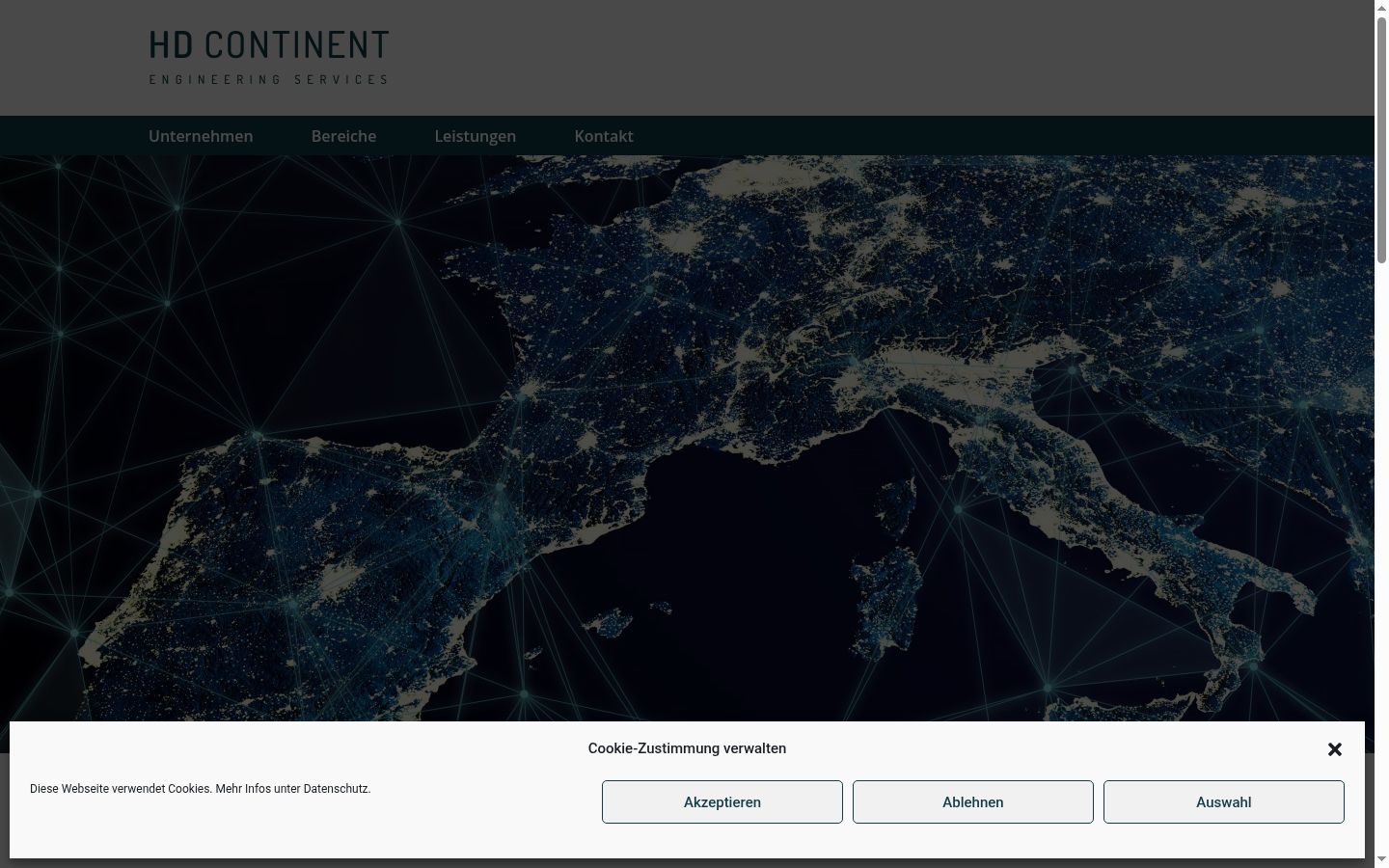Screenshot of the consent banner shown before any interaction