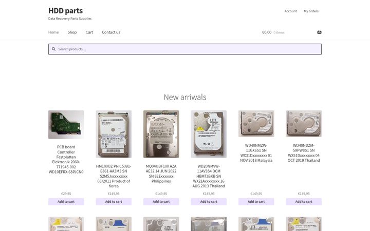 Screenshot of hdd-parts.eu