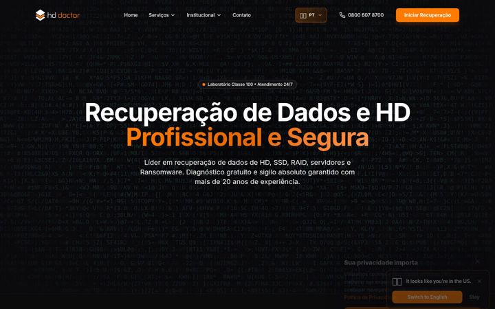 Screenshot of hddoctor.com.br