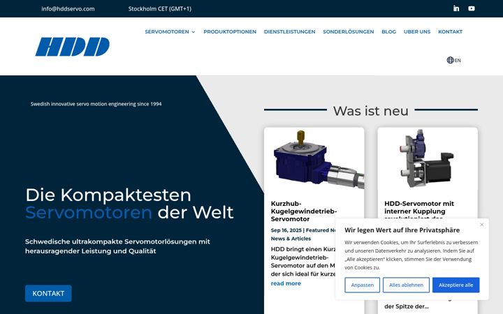 Screenshot of hddservo.de