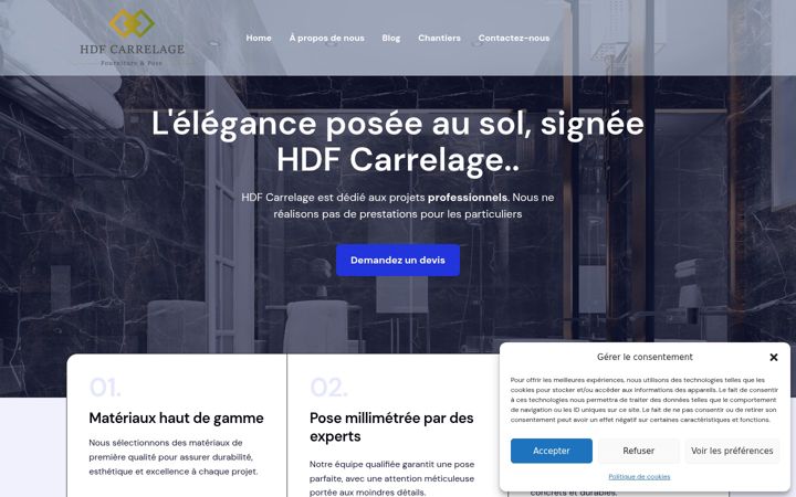 Screenshot of hdfcarrelage.com