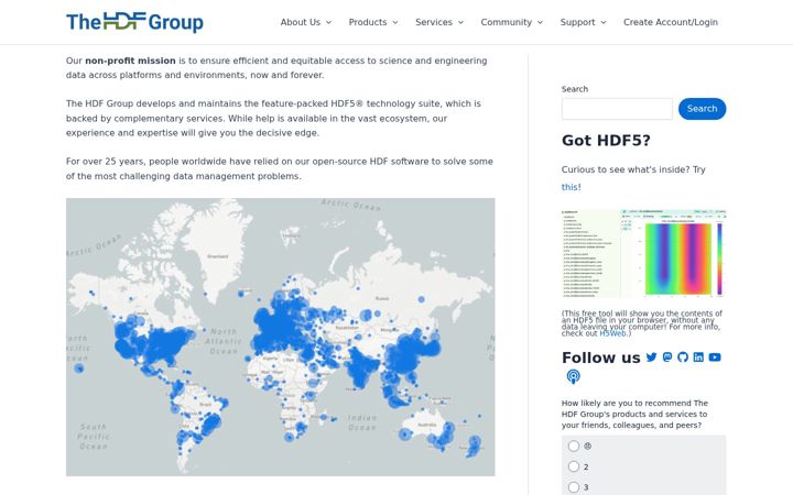 Screenshot of hdfgroup.org