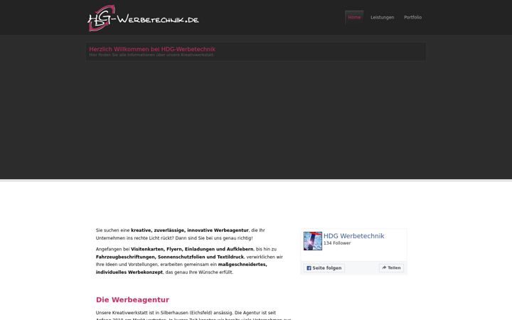 Screenshot of hdg-werbetechnik.de