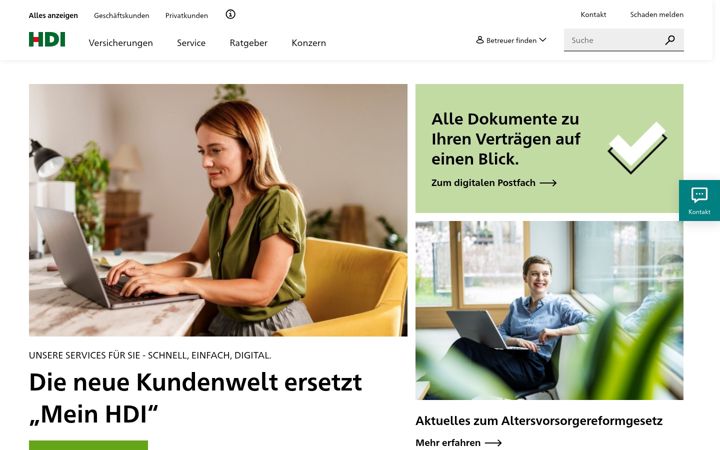 Screenshot of hdi.de