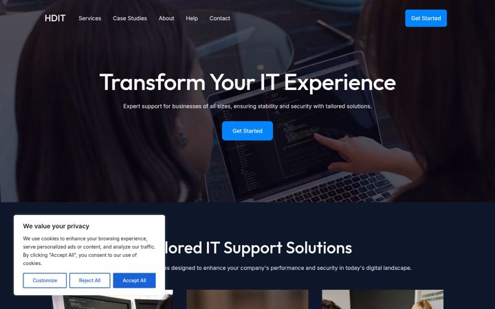 Screenshot of hdit.co.uk