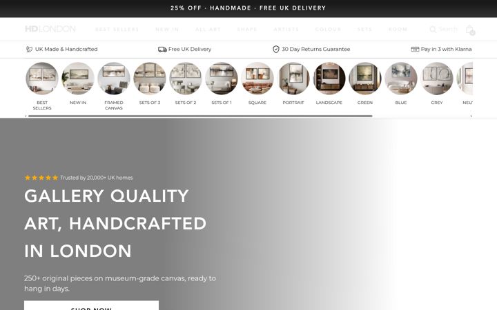 Screenshot of hdlondonart.com