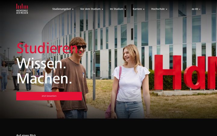 Screenshot of hdm-stuttgart.de