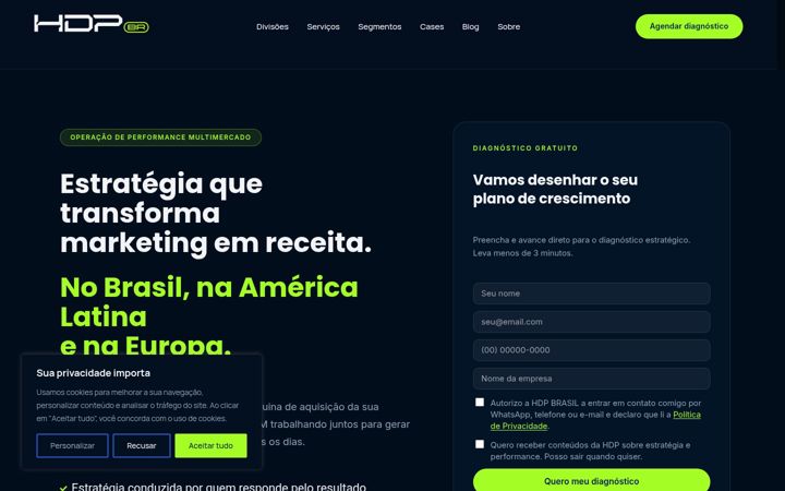 Screenshot of hdpbrasil.com