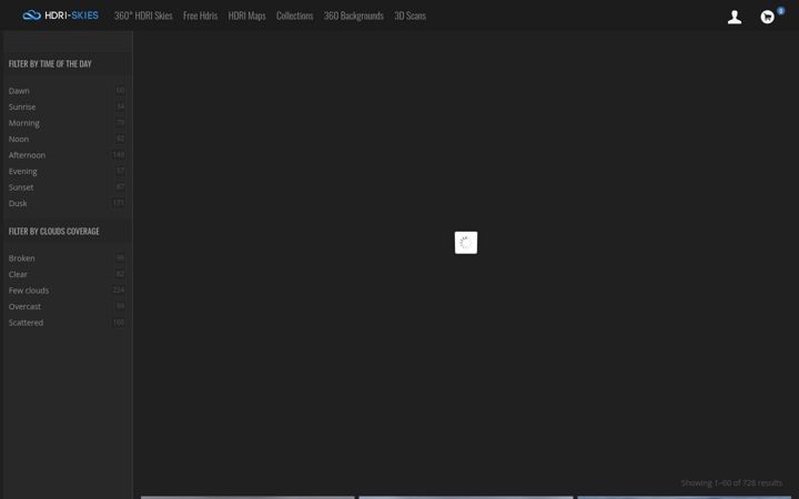 Screenshot of hdri-skies.com
